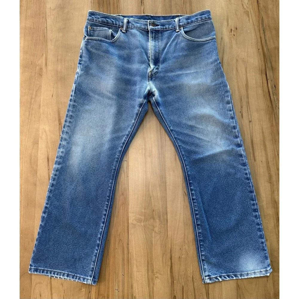 Levi's 517 Slim Bootcut Denim Blue Jeans Cotton Blend Men's 38x29 Farm Worn